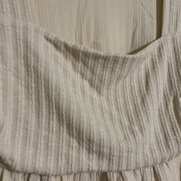 Pink Lily Perfectly Content Beige Ribbed Knit Top - Large - Picture 3 of 5